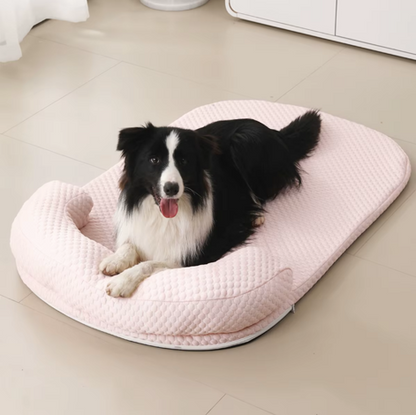 Paw & Pause Ice Silk Cooling Dog Bed with Pillow
