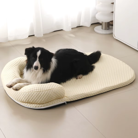 Paw & Pause Ice Silk Cooling Dog Bed with Pillow