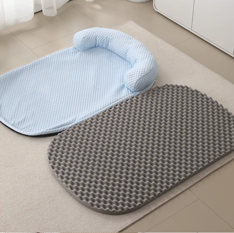 Paw & Pause Ice Silk Cooling Dog Bed with Pillow