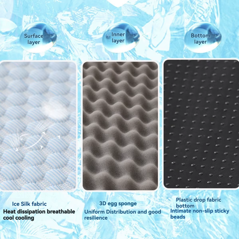 Paw & Pause Ice Silk Cooling Dog Bed with Pillow