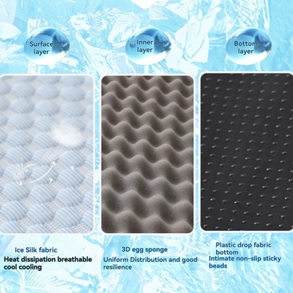 Paw & Pause Ice Silk Cooling Dog Bed with Pillow